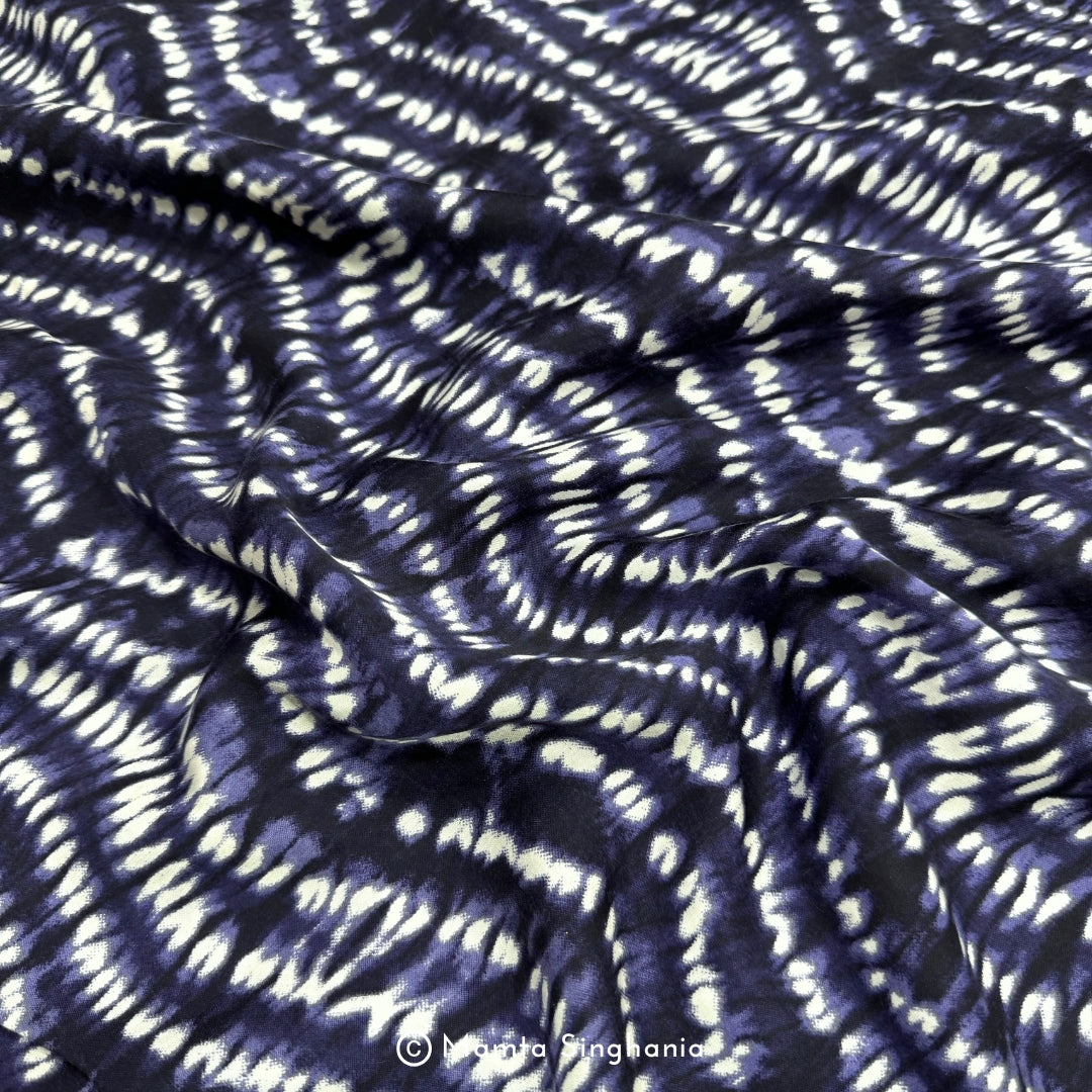 Purple Shibori Printed Modal Satin