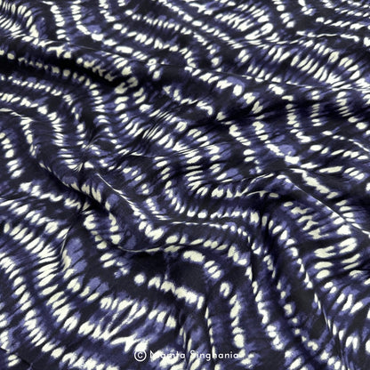 Purple Shibori Printed Modal Satin