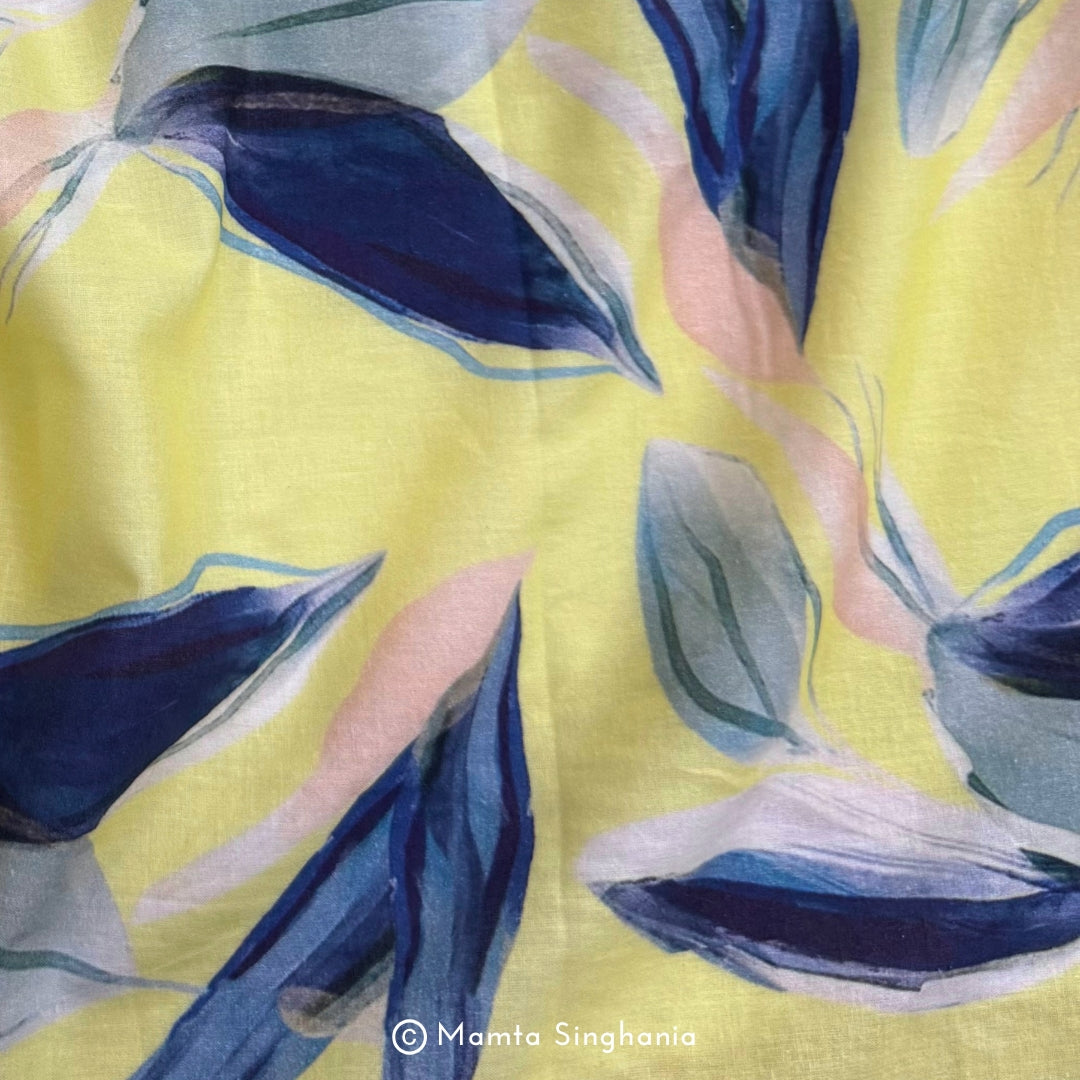 Floral Printed Malai Cotton Fabric