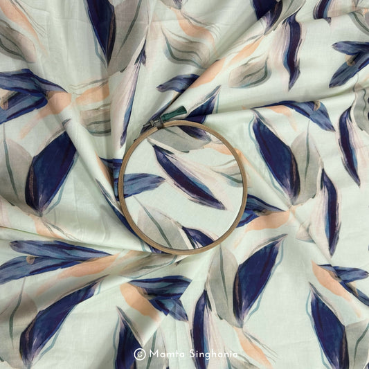 Floral Printed Malai Cotton Fabric