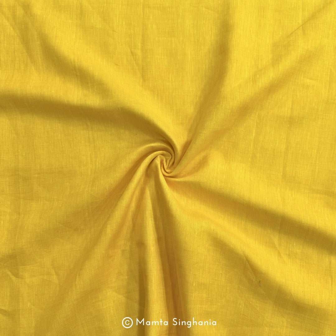 Yellow Pure European Linen Fabric (3.4 metres)