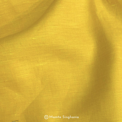 Yellow Pure European Linen Fabric (3.4 metres)