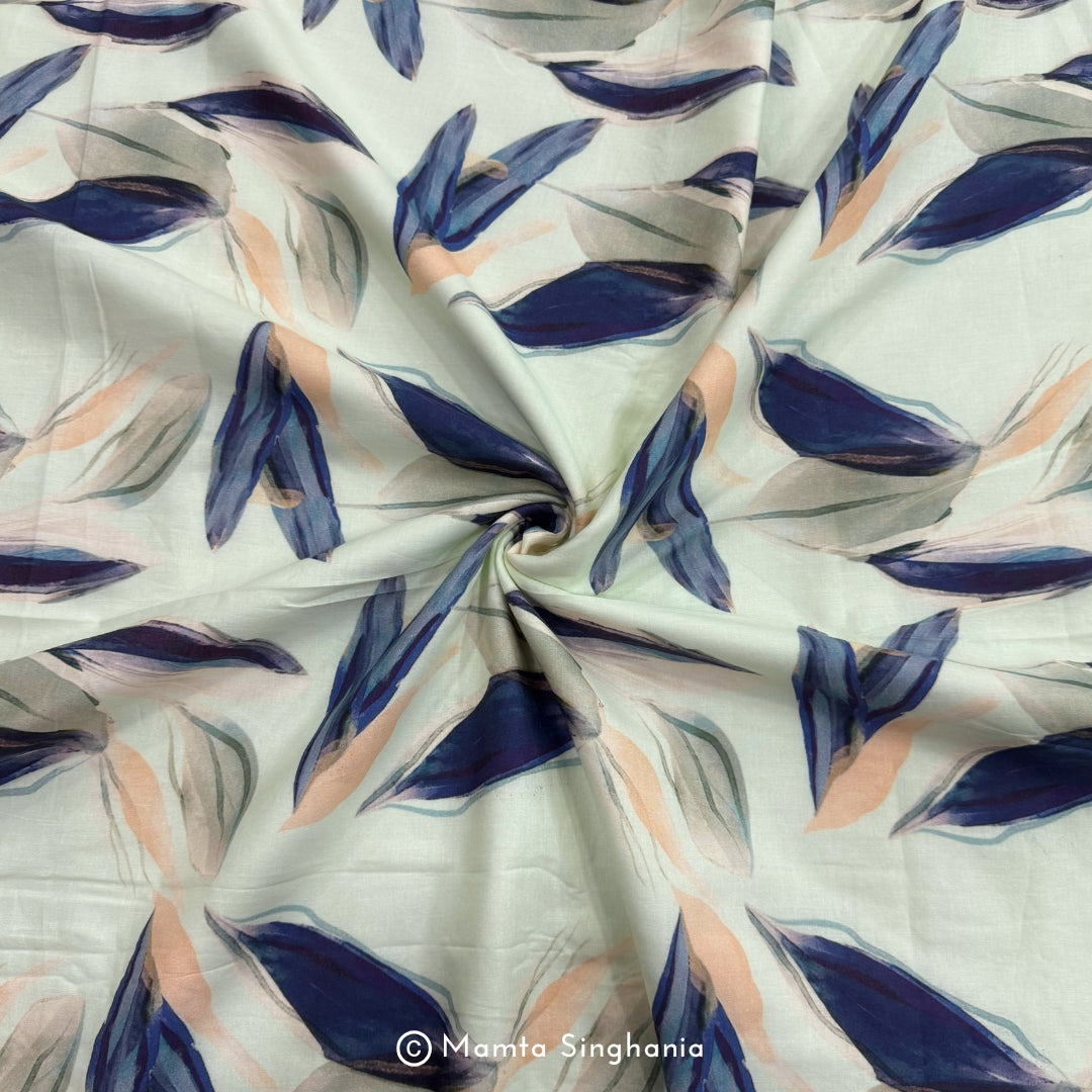 Floral Printed Malai Cotton Fabric