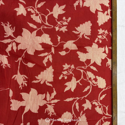 Red Floral Printed Cotton Fabric