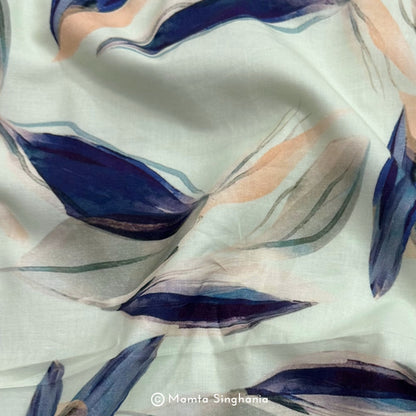 Floral Printed Malai Cotton Fabric
