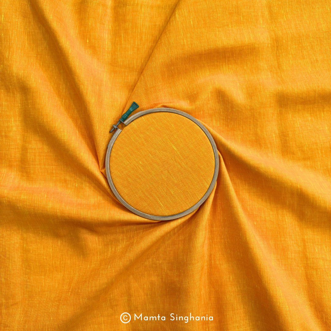 Saffron Orange Pure European Linen Fabric (2.6 metres)