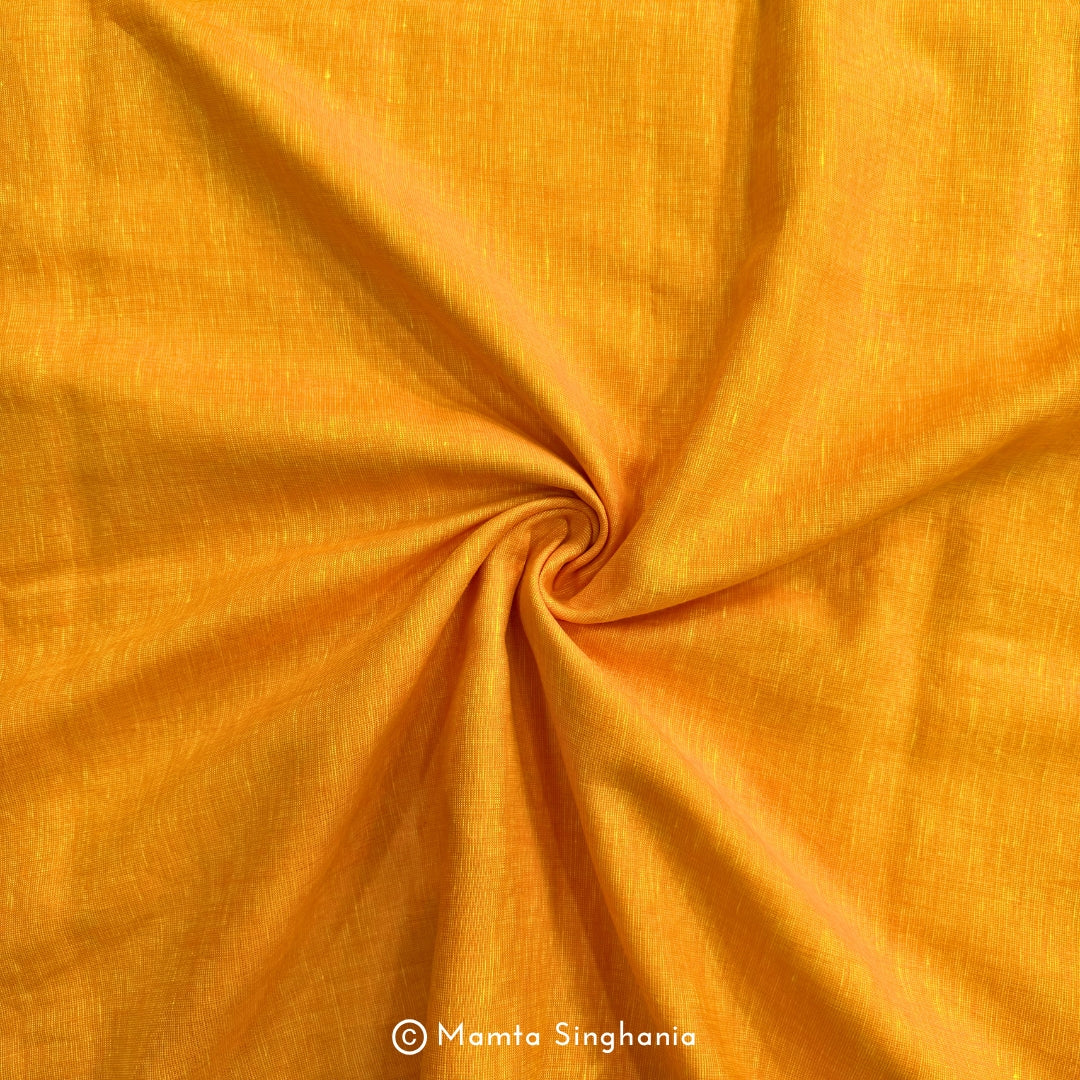 Saffron Orange Pure European Linen Fabric (2.6 metres)