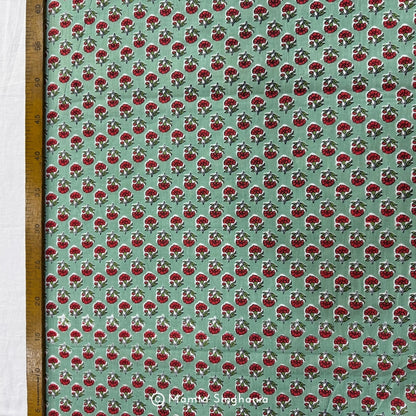 Light Green Floral Printed Cotton Fabric