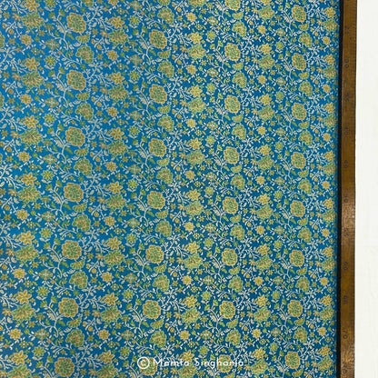 Blue Banarasi Brocade Katan Silk Fabric