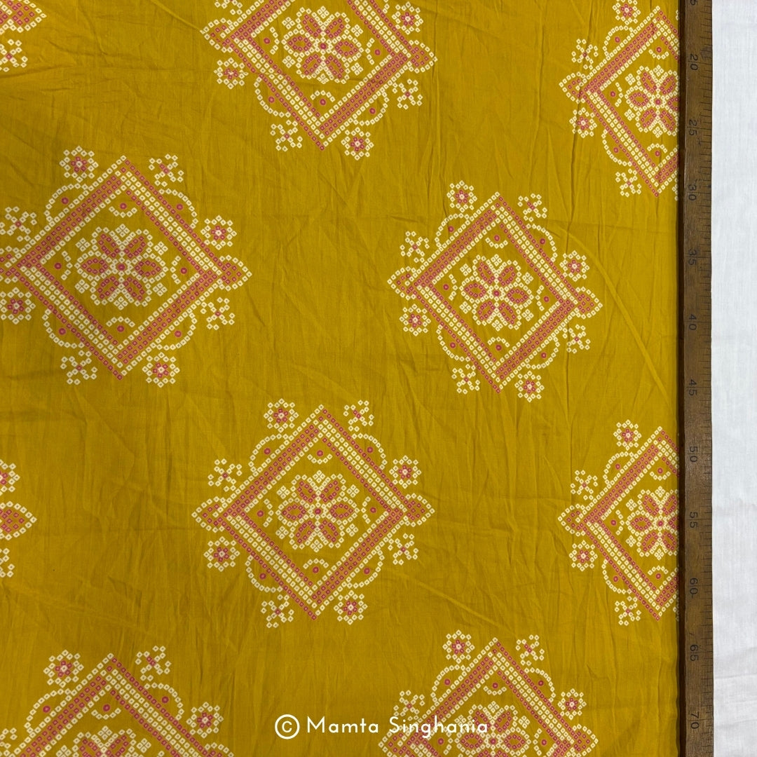 Marigold Yellow Printed Cotton Fabric