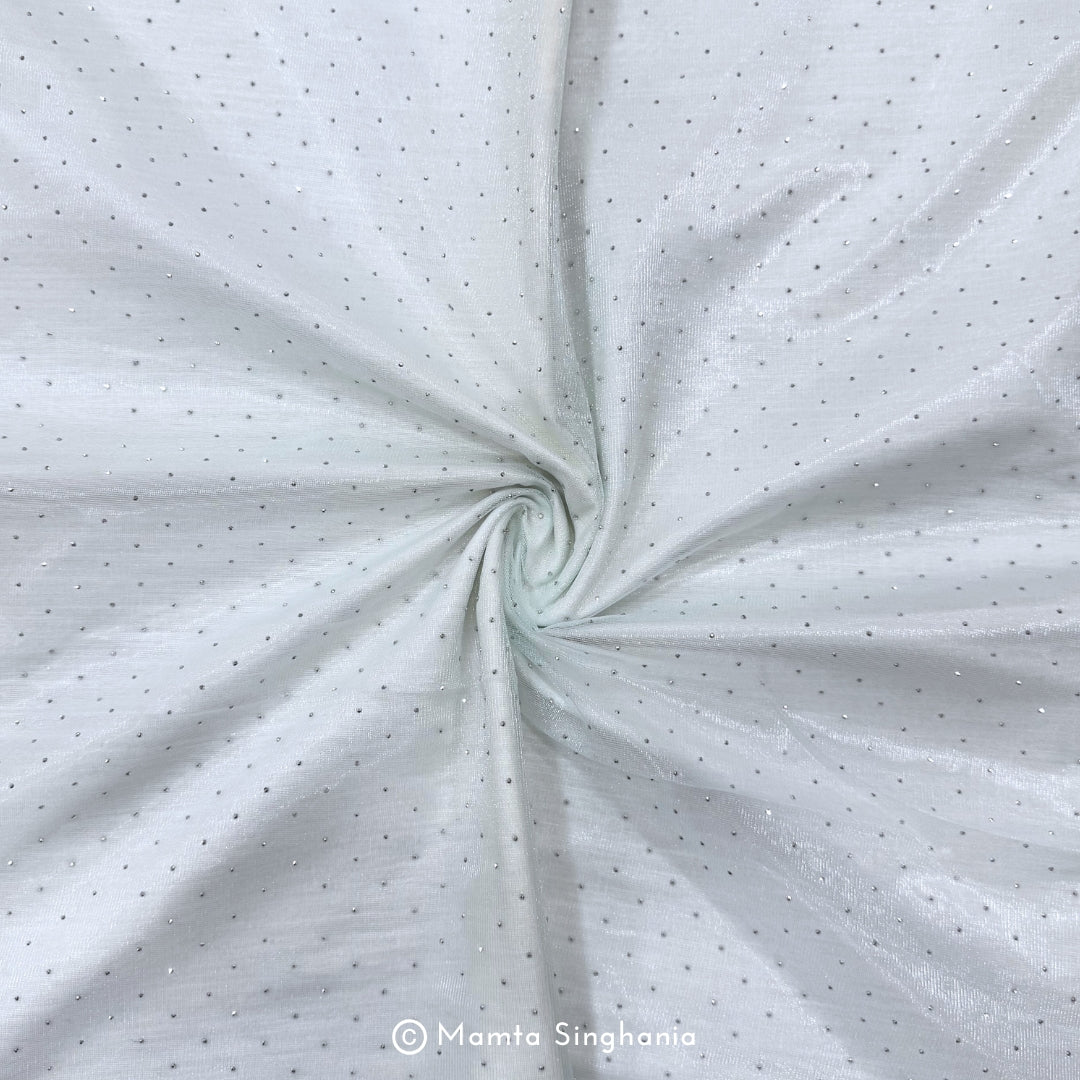Light Blue Embroidered Net Fabric