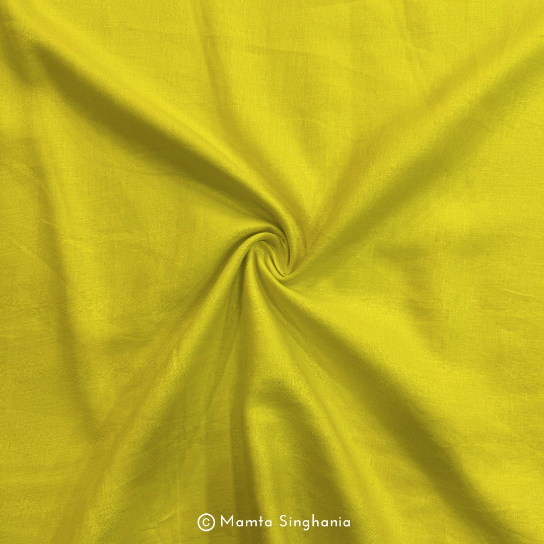Neon Lemon Yellow Pure European Linen Fabric (3.25 metres)