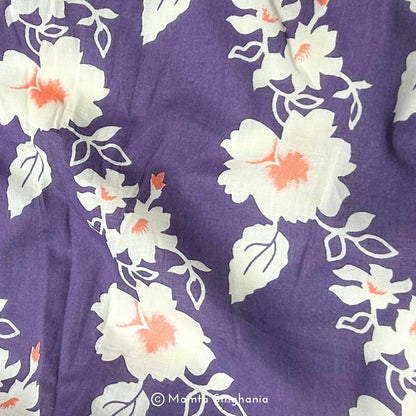 Light Purple Floral Printed Cotton Fabric
