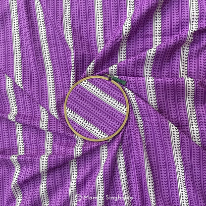 Purple Geometric Printed Cotton Fabric