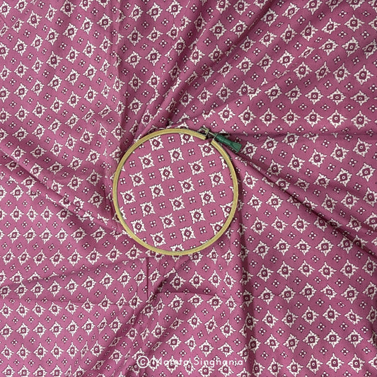 Onion Pink Abstract Printed Cotton Fabric