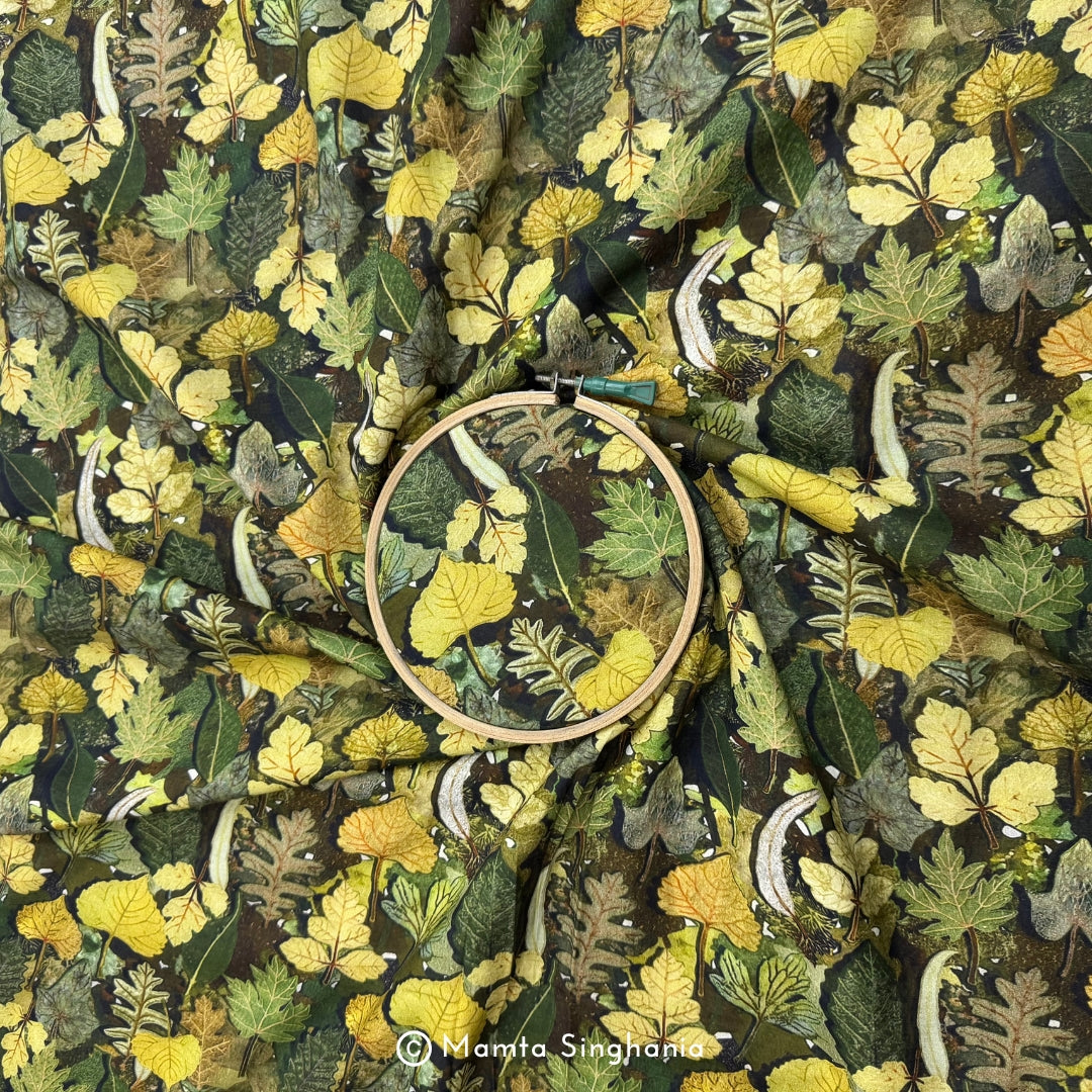 Floral Printed Malai Cotton Fabric
