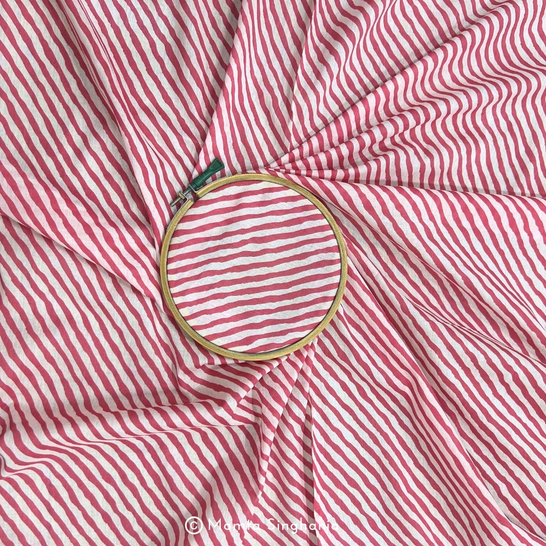 Light Pink Leheriya Printed Cotton Fabric