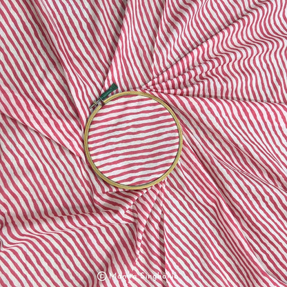 Light Pink Leheriya Printed Cotton Fabric