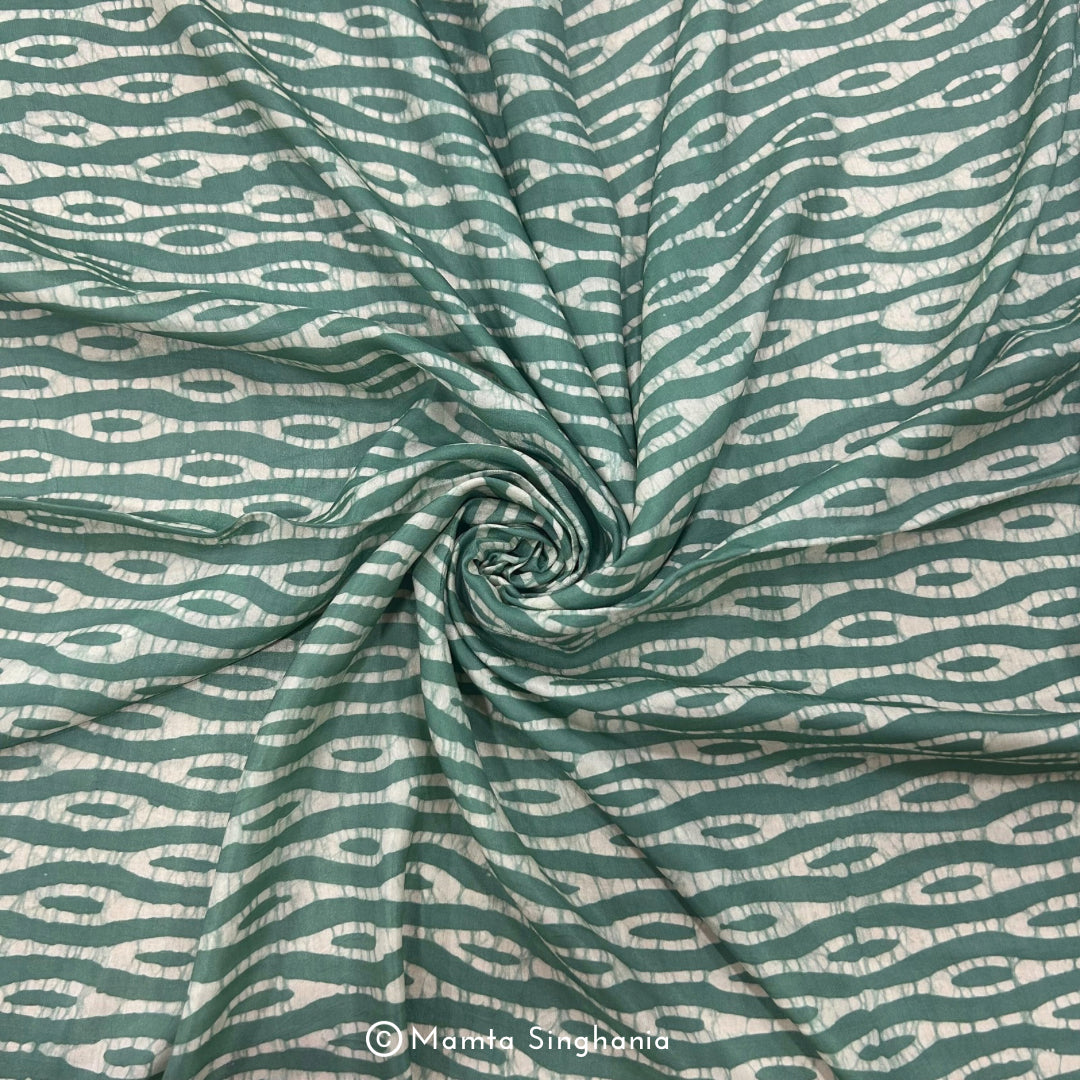 Paris Green Printed Modal Satin