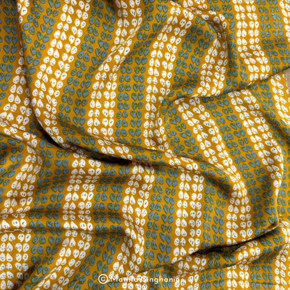 Yellow Printed Modal Satin