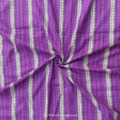 Purple Geometric Printed Cotton Fabric