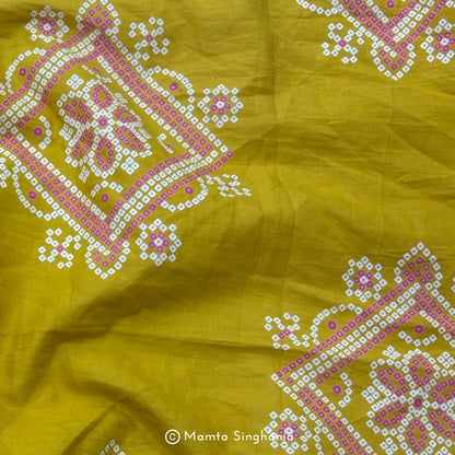 Marigold Yellow Printed Cotton Fabric