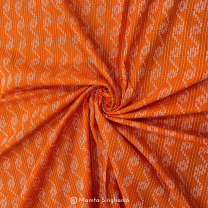 Orange Handloom Cotton Fabric