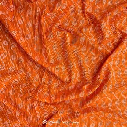 Orange Handloom Cotton Fabric