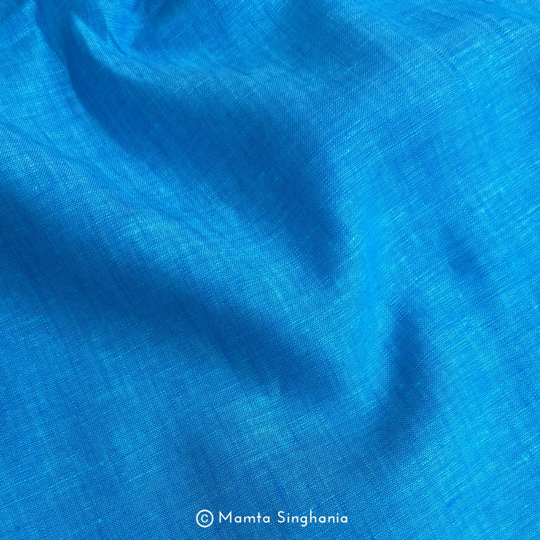 Blue Pure European Linen Fabric