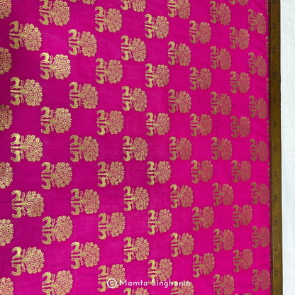 Hot Pink Banarasi Brocade Katan Silk Fabric