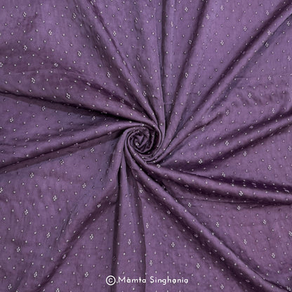 Eggplant Purple Embroidered Modal Satin Fabric