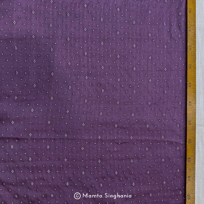 Eggplant Purple Embroidered Modal Satin Fabric