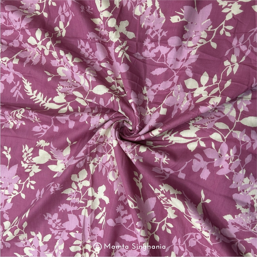 Pale Onion Pink Floral Printed Cotton Fabric