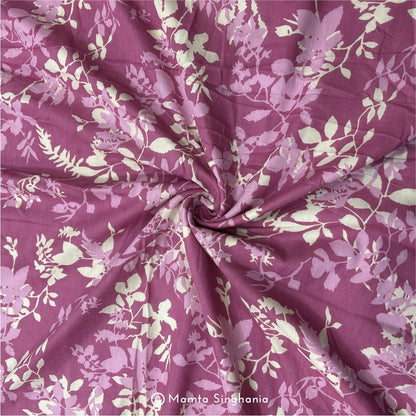 Pale Onion Pink Floral Printed Cotton Fabric