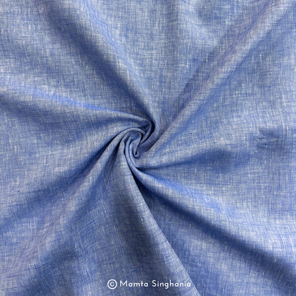 Melange Grey Blue Pure European Linen Fabric
