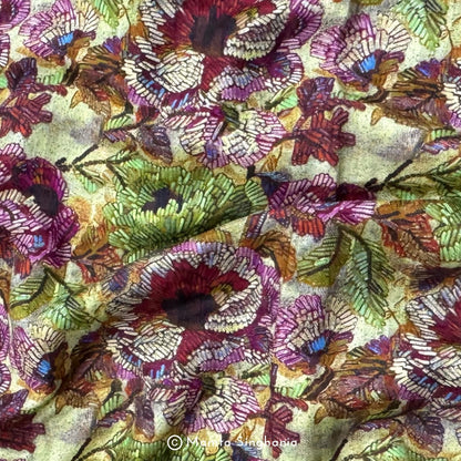 Floral Printed Malai Cotton Fabric