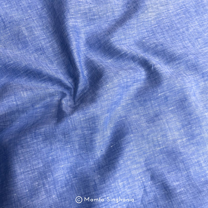 Melange Grey Blue Pure European Linen Fabric