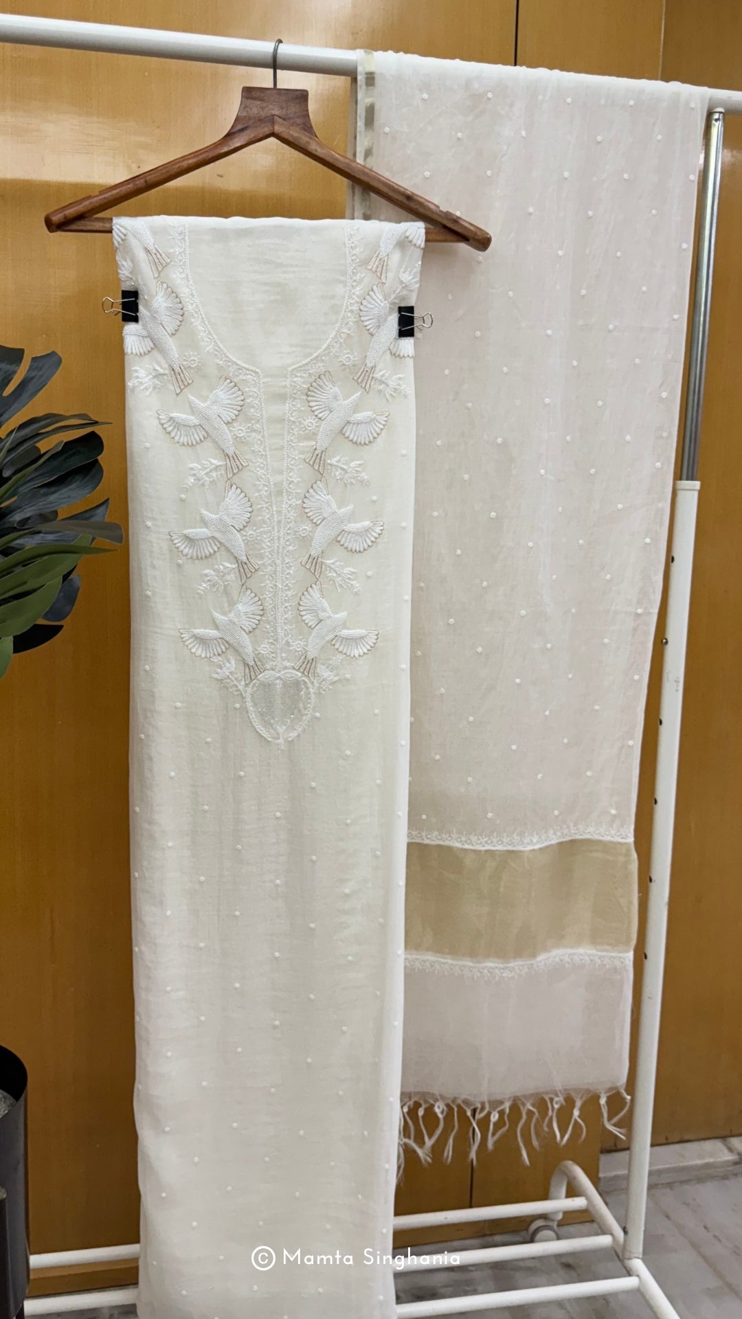 White Unstitched Chikankari Suit Set