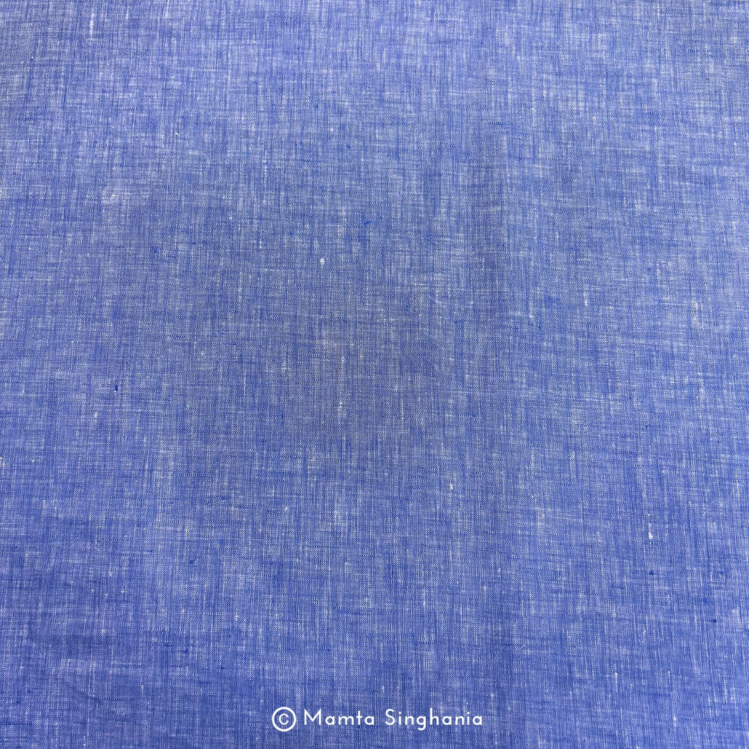 Melange Grey Blue Pure European Linen Fabric
