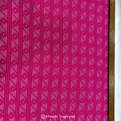Magenta Stripes Handloom Cotton Fabric