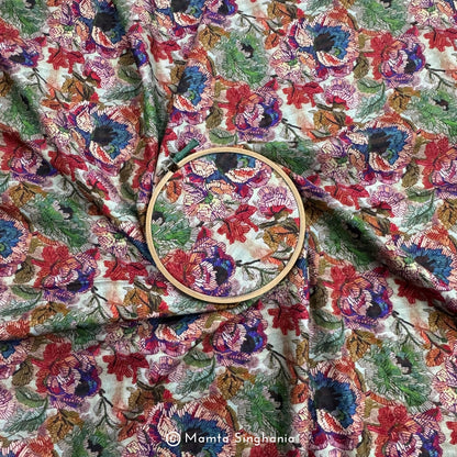 Floral Printed Malai Cotton Fabric