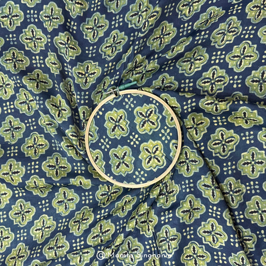 Green Abstract Printed Modal Satin