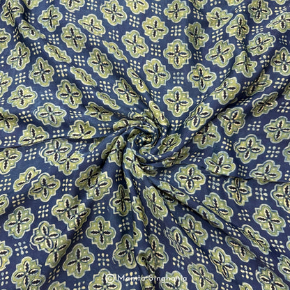 Green Abstract Printed Modal Satin