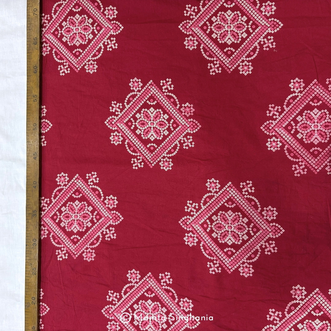 Barn Red Printed Cotton Fabric