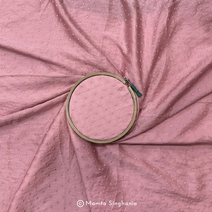 Light Pink Embroidered Modal Satin Fabric