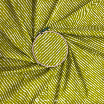 Light Green Leheriya Printed Cotton Fabric