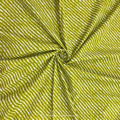 Light Green Leheriya Printed Cotton Fabric