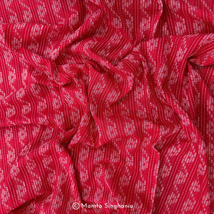 Red Stripes Handloom Cotton Fabric