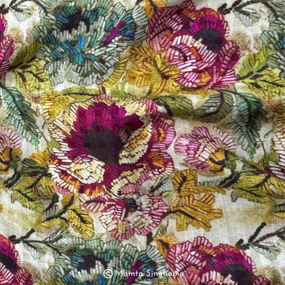 Floral Printed Malai Cotton Fabric