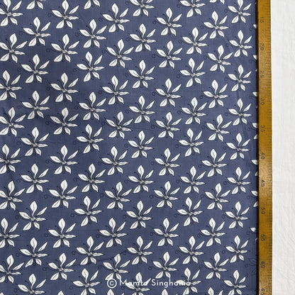 Dark Grey Floral Printed Cotton Fabric